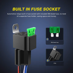 Nilight 50023R 30A fused relay for power management