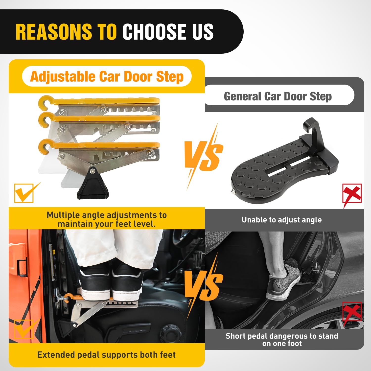 Nilight step supports up to 500 lbs for rooftop tasks and gear loading.