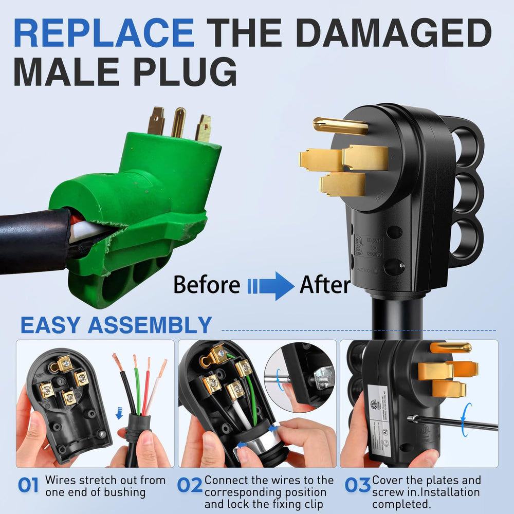Nilight 14-50R receptacle with durable ABS housing ensures long-lasting use.