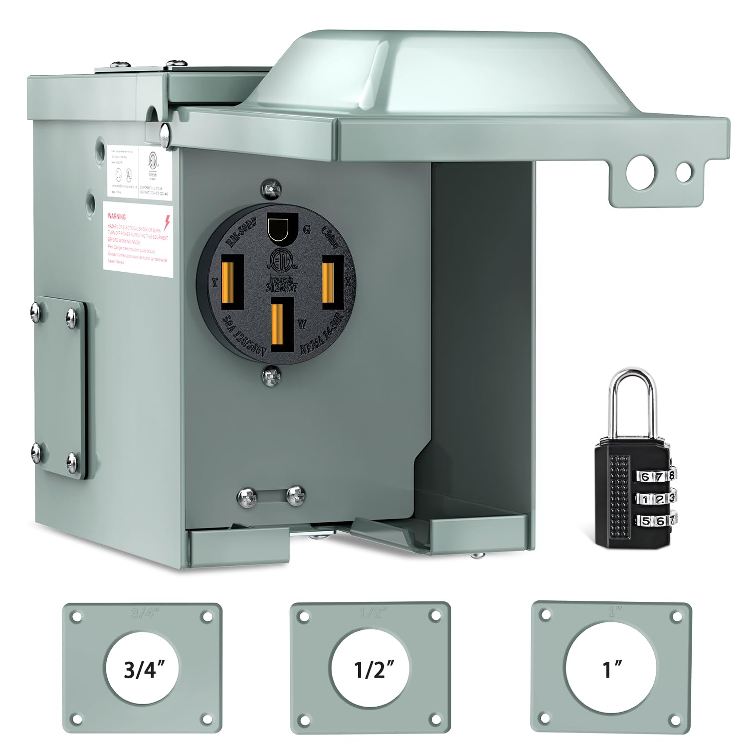 Nilight 50A RV power outlet box with NEMA 14-50R for safe outdoor charging
