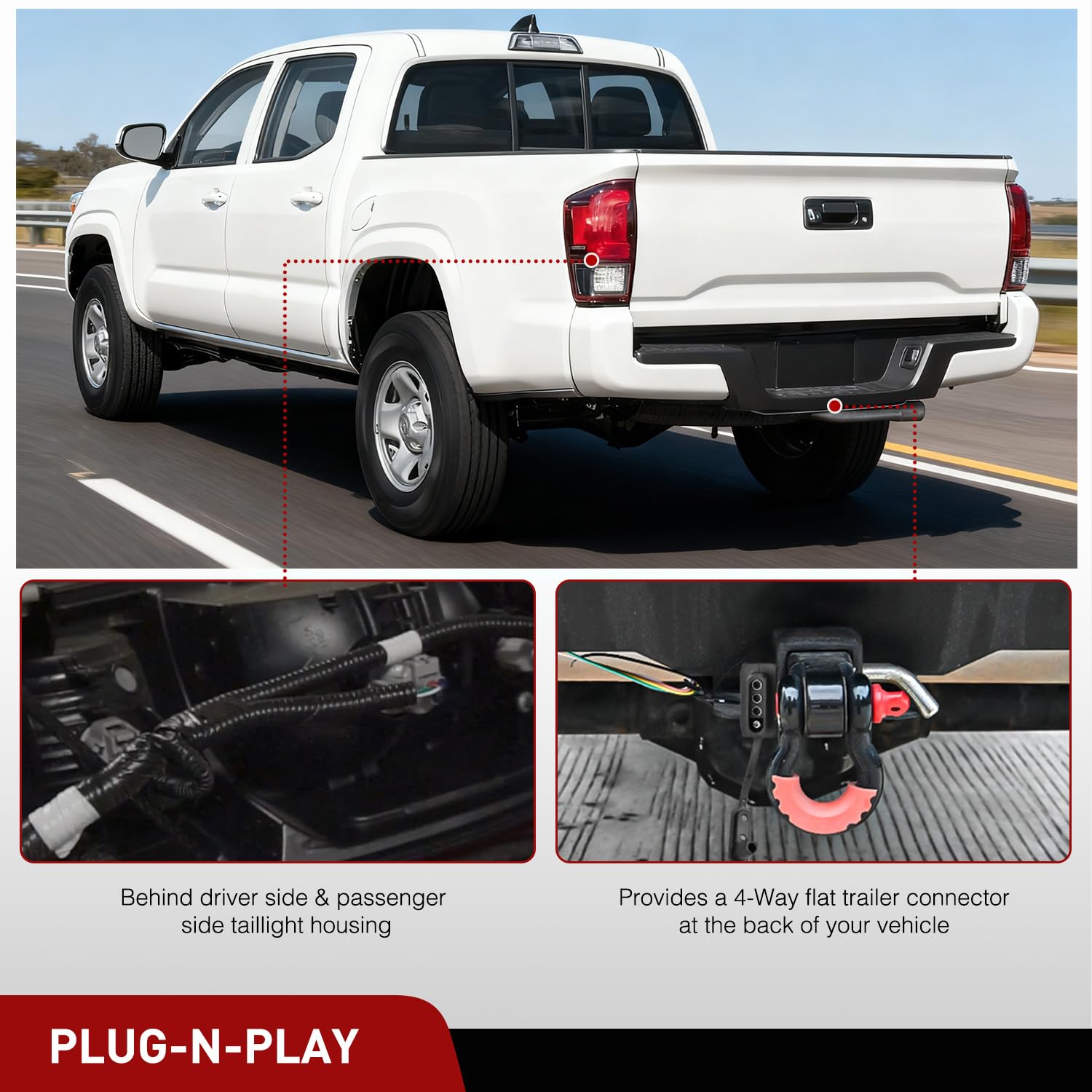Nilight 56349 connectors plug-and-play for trailer lights.
