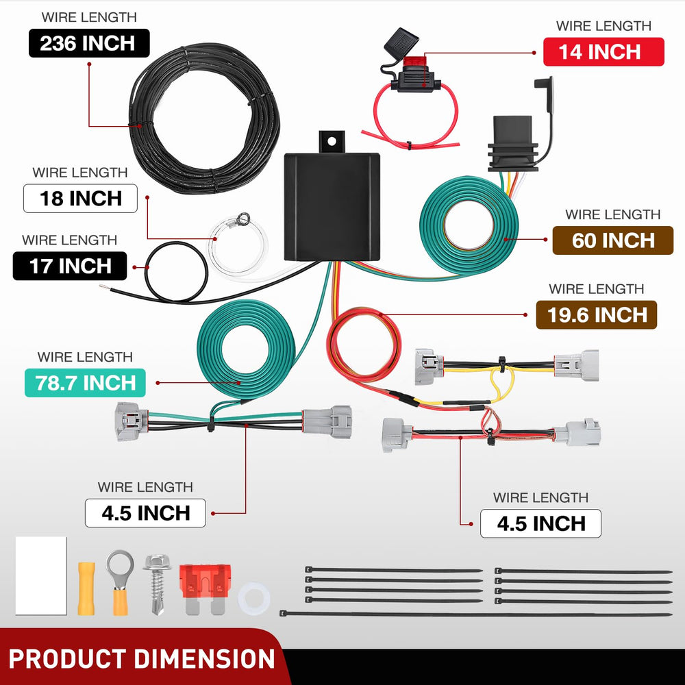 Nilight 56349 weatherproof harness ready for outdoor trailer use.