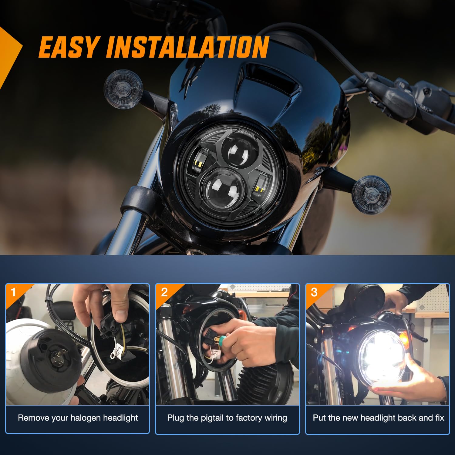 Nilight 575 high beam 3500lm delivers clear distance without glare.