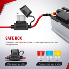 Nilight 5-pin rocker switch with LEDs for easy visibility in low light.