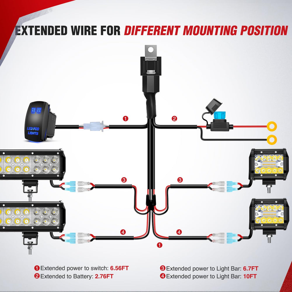 Nilight 5-pin rocker switch with blue indicator for power control