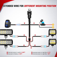 Nilight 5-pin rocker switch with blue indicator for power control