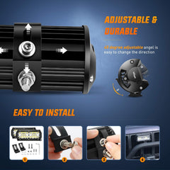 Nilight 6.5-inch 120W LED bar with wiring harness ready to install.