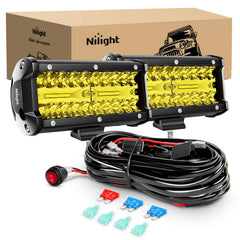 Nilight 6-5-inch amber LED light bar front view for rugged off-road visibility