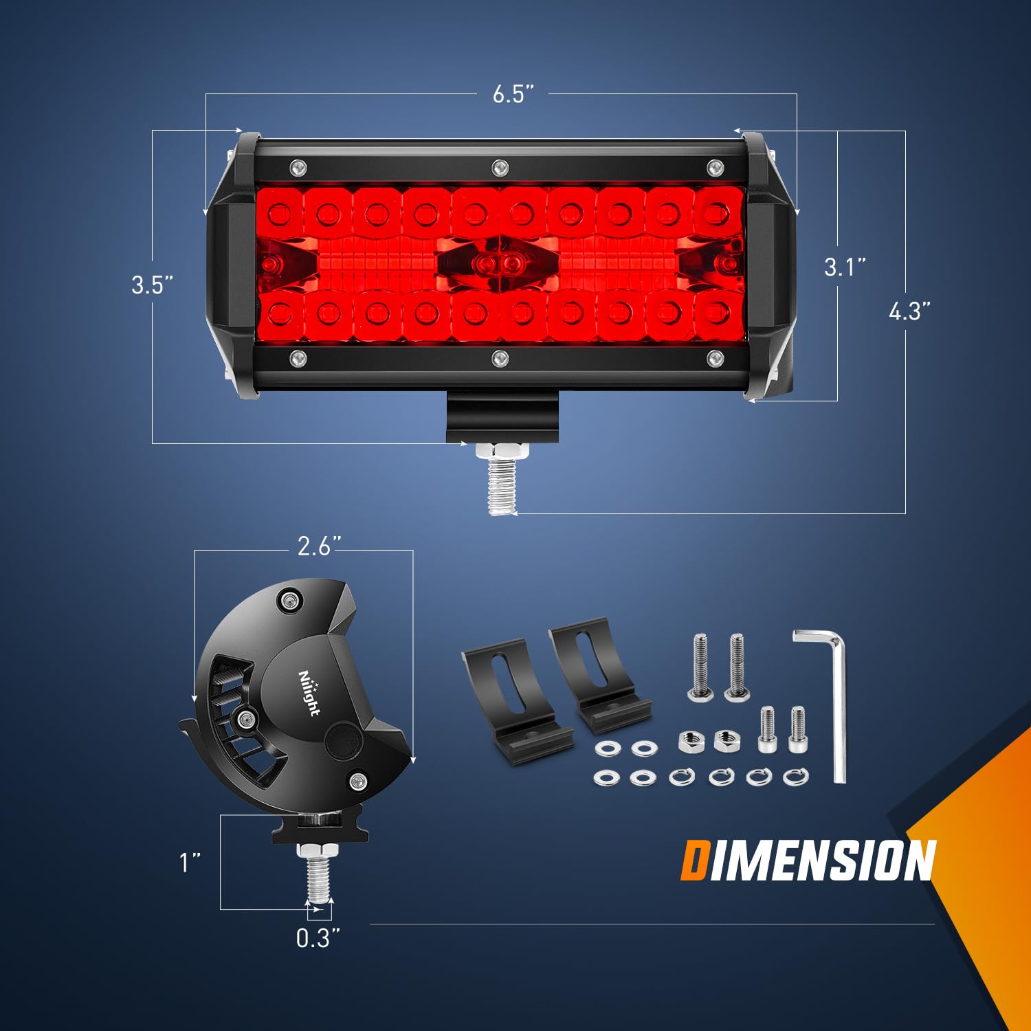 Nilight LED light pod side mount showing adjustable positioning for vehicle use