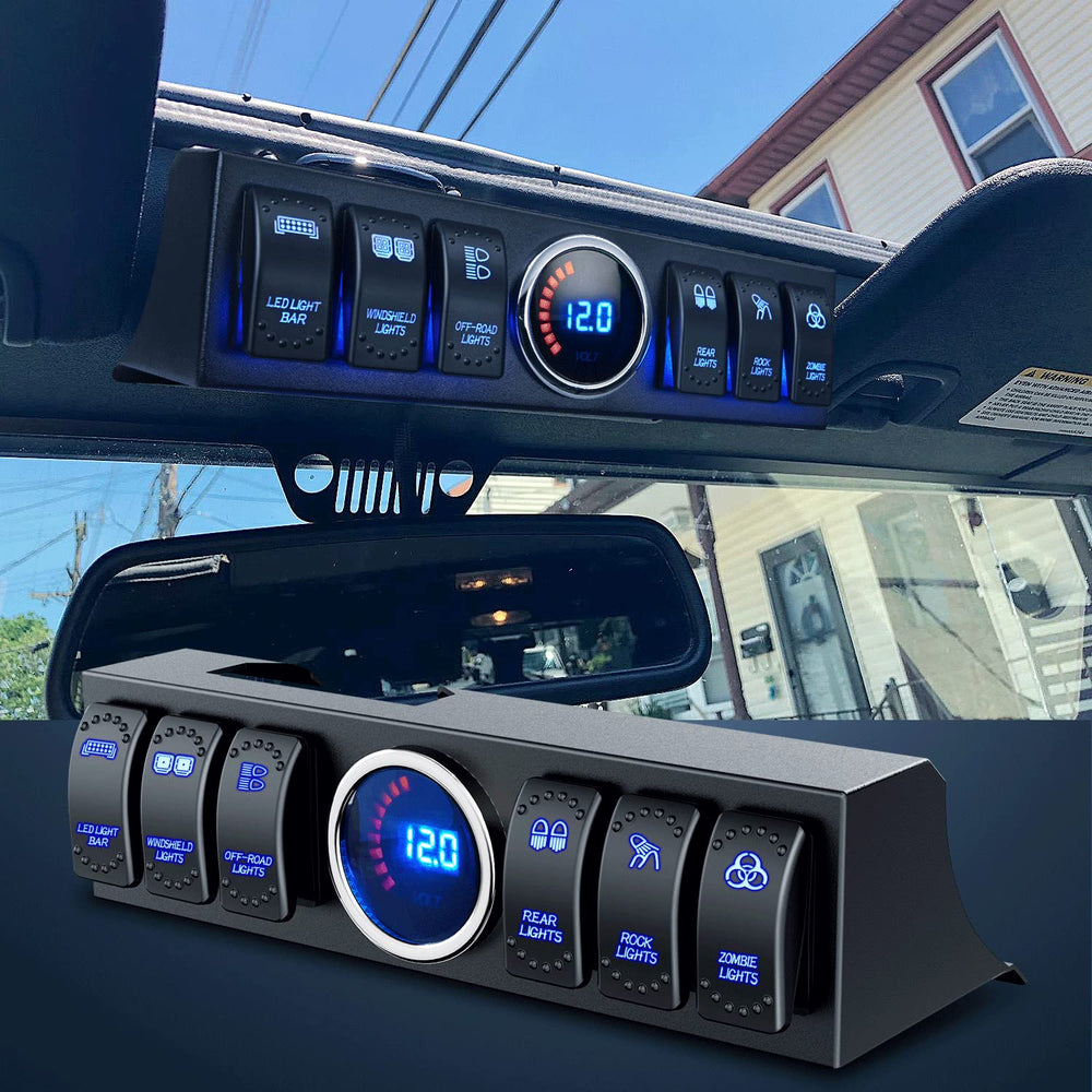 Nilight 6 gang panel back mount demonstrates secure engine bay installation