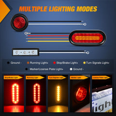 Nilight 6-inch oval tail light assembly delivering high brightness stop signals.