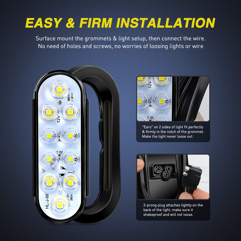 Nilight 6-inch oval white taillight enhances rear signaling for trucks and RVs