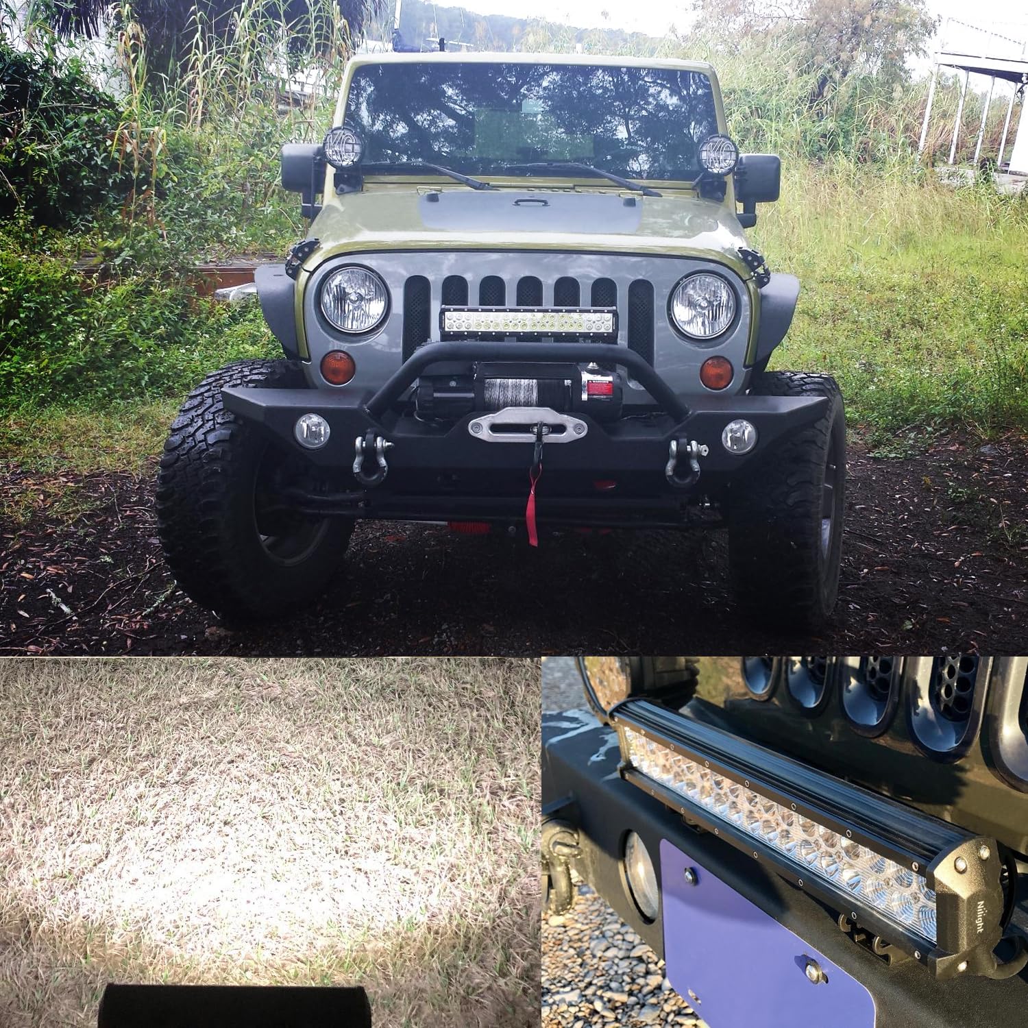 Nilight 60004C-A light bar adjustable bracket enables 45-degree aiming.
