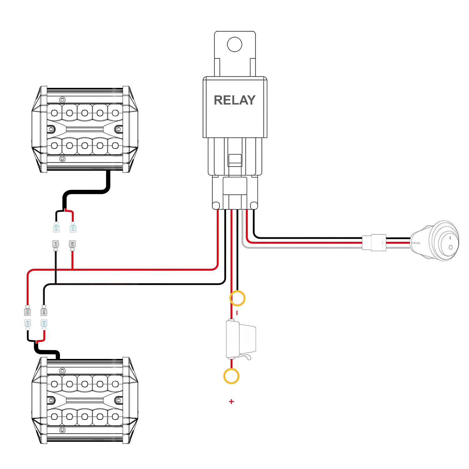 Nilight 60W dual-bar setup compatible with 9-30V DC vehicle electrical systems.