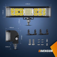 Nilight 60W pods, flood and spot beam combo for versatile lighting.