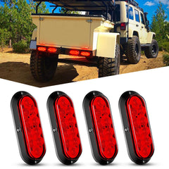 Nilight 6-inch oval red tail light front view enhances visibility for safe towing.