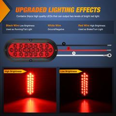 Nilight 6-inch oval tail light rear view showing sealed IP67 design.