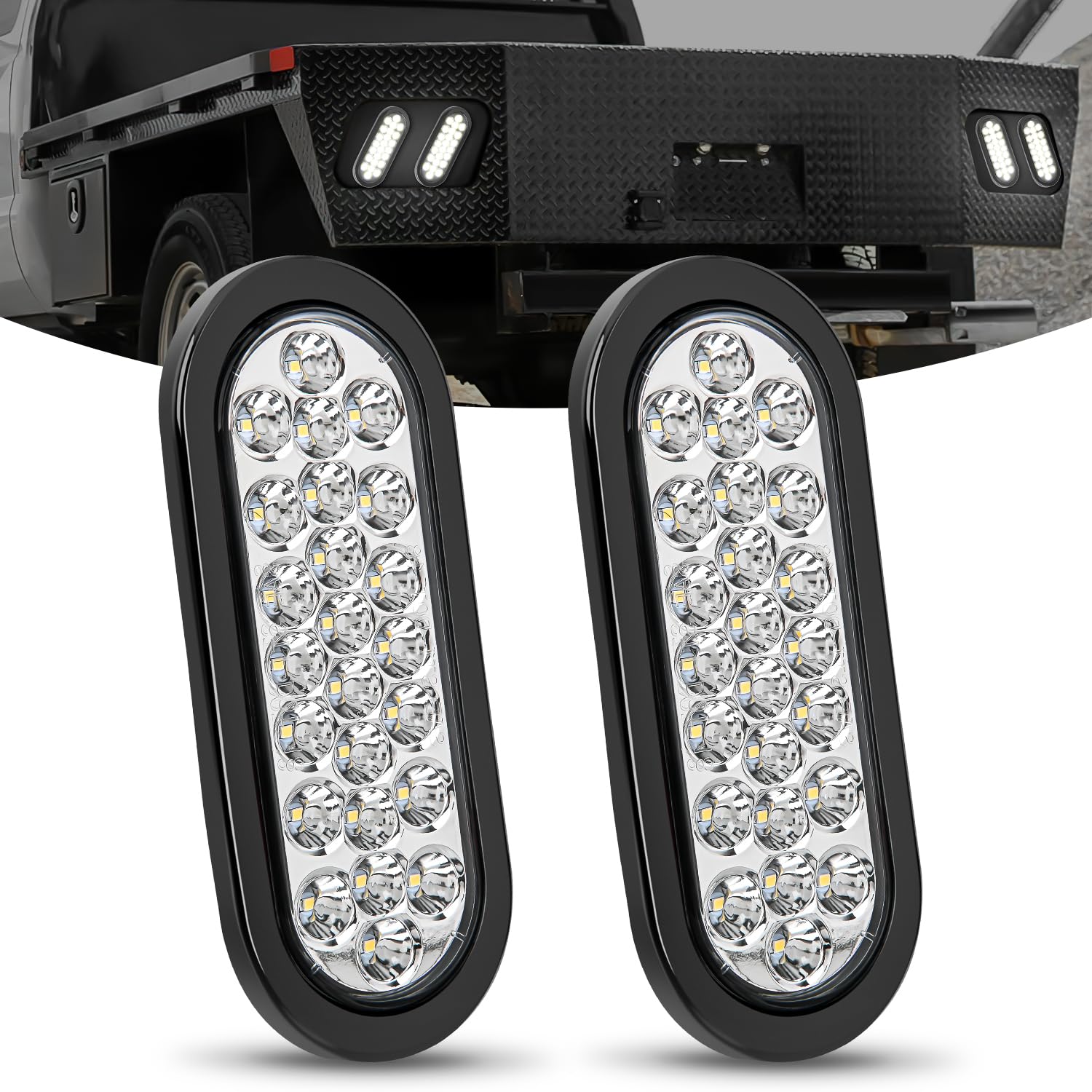 Nilight flush-mount 6-inch oval tail light for easy trailer installation.