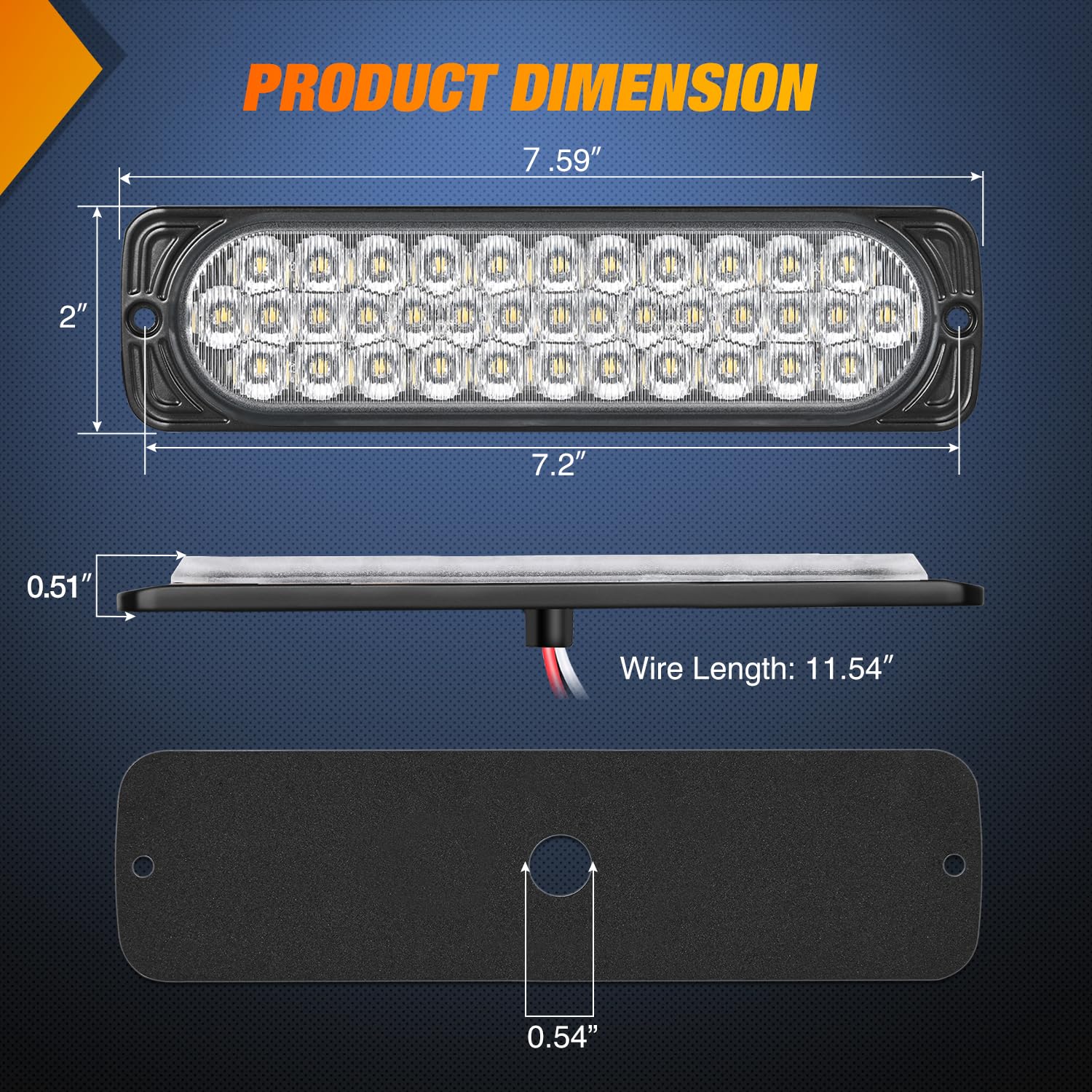 Nilight tail light with 36 LEDs for daytime trailer marker visibility.