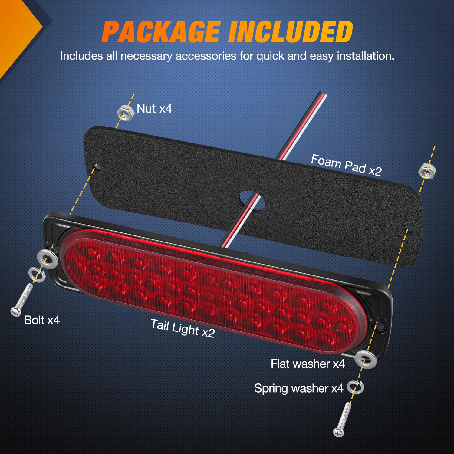 Nilight tail light foam pad protecting vehicle surface during mounting