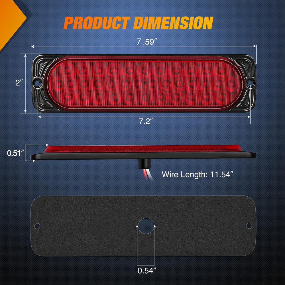 Nilight 36-LED red tail light showing high visibility signal