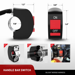 Nilight 7/8-inch handlebar switch for universal vehicle lighting control