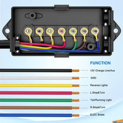 Nilight 7-pole wiring harness junction box keeps trailer wiring organized