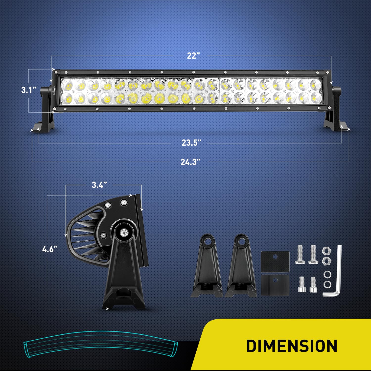 Nilight 70015C-A curved design shown for expanded side illumination