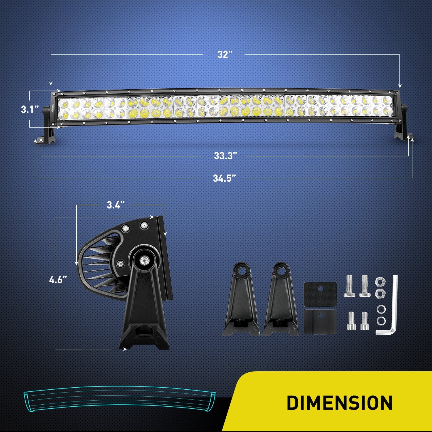 Nilight 70016C-A LED light bar with combo beam for long-range and wide lighting