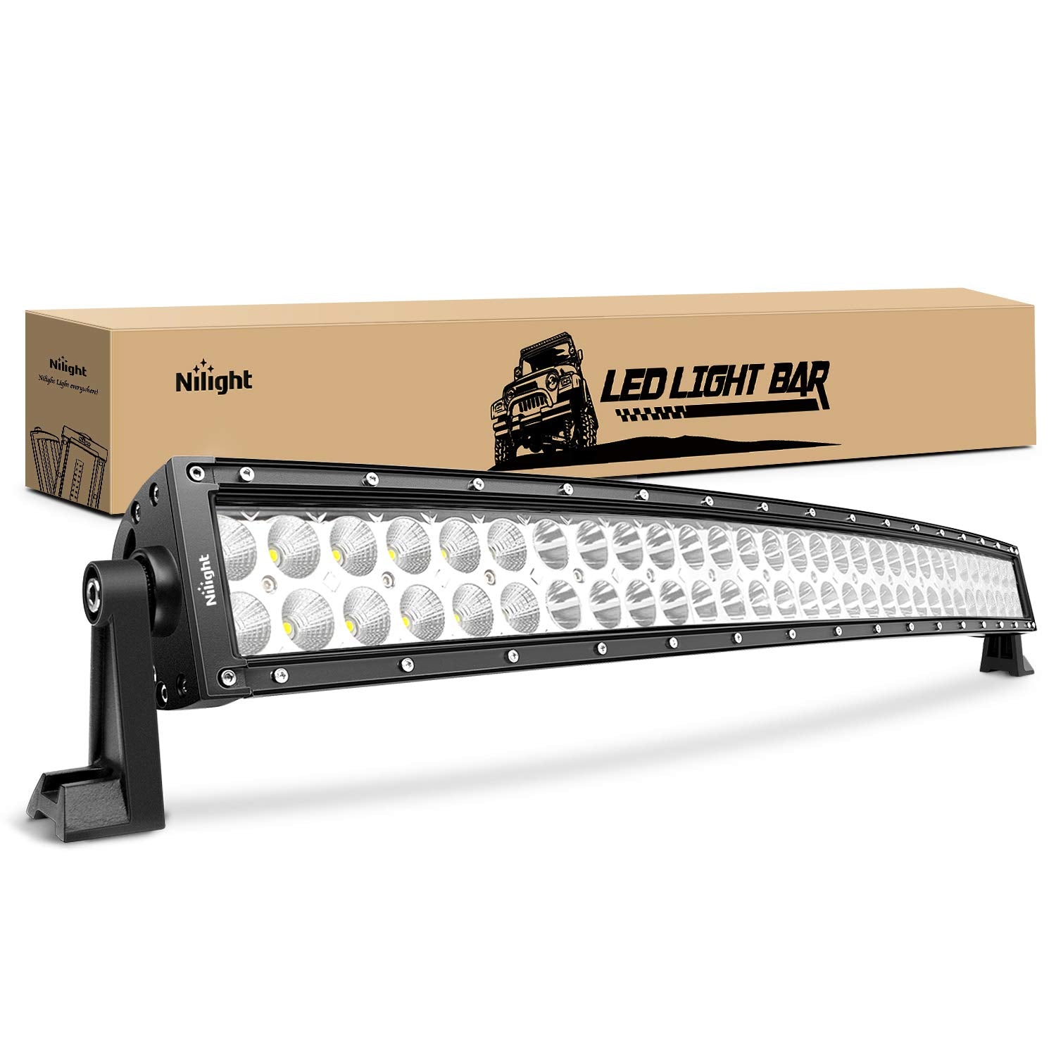 Nilight 70016C-A 32in curved LED light bar for off-road visibility