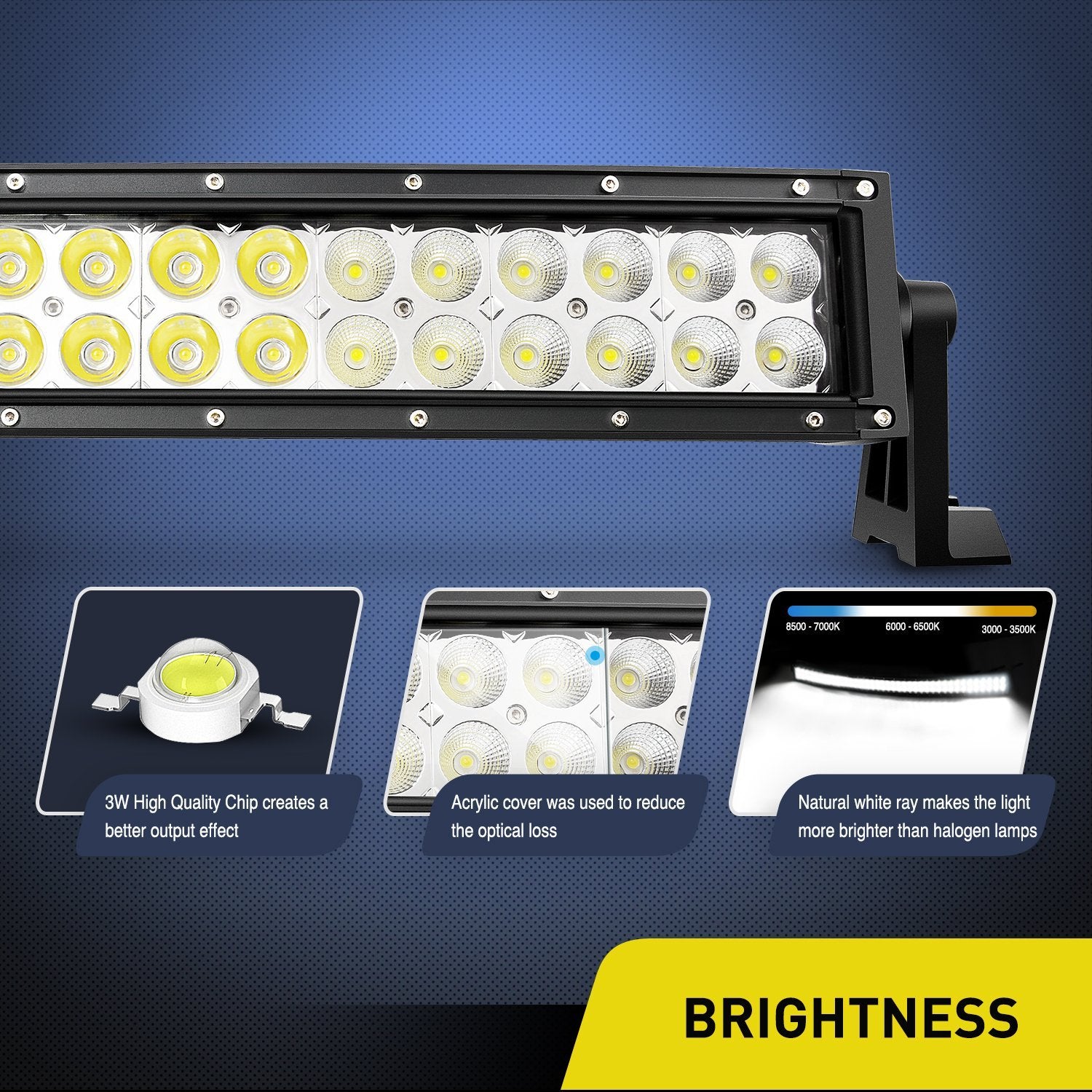 Nilight 70016C-A 32in light bar with sturdy side mounting bracket