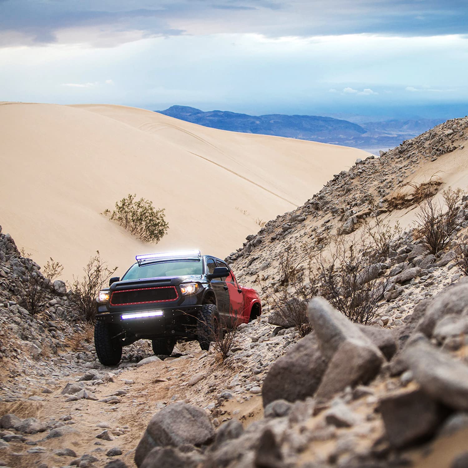 Nilight 71014C-A 42in off-road installation on a vehicle, ready for challenging terrain.