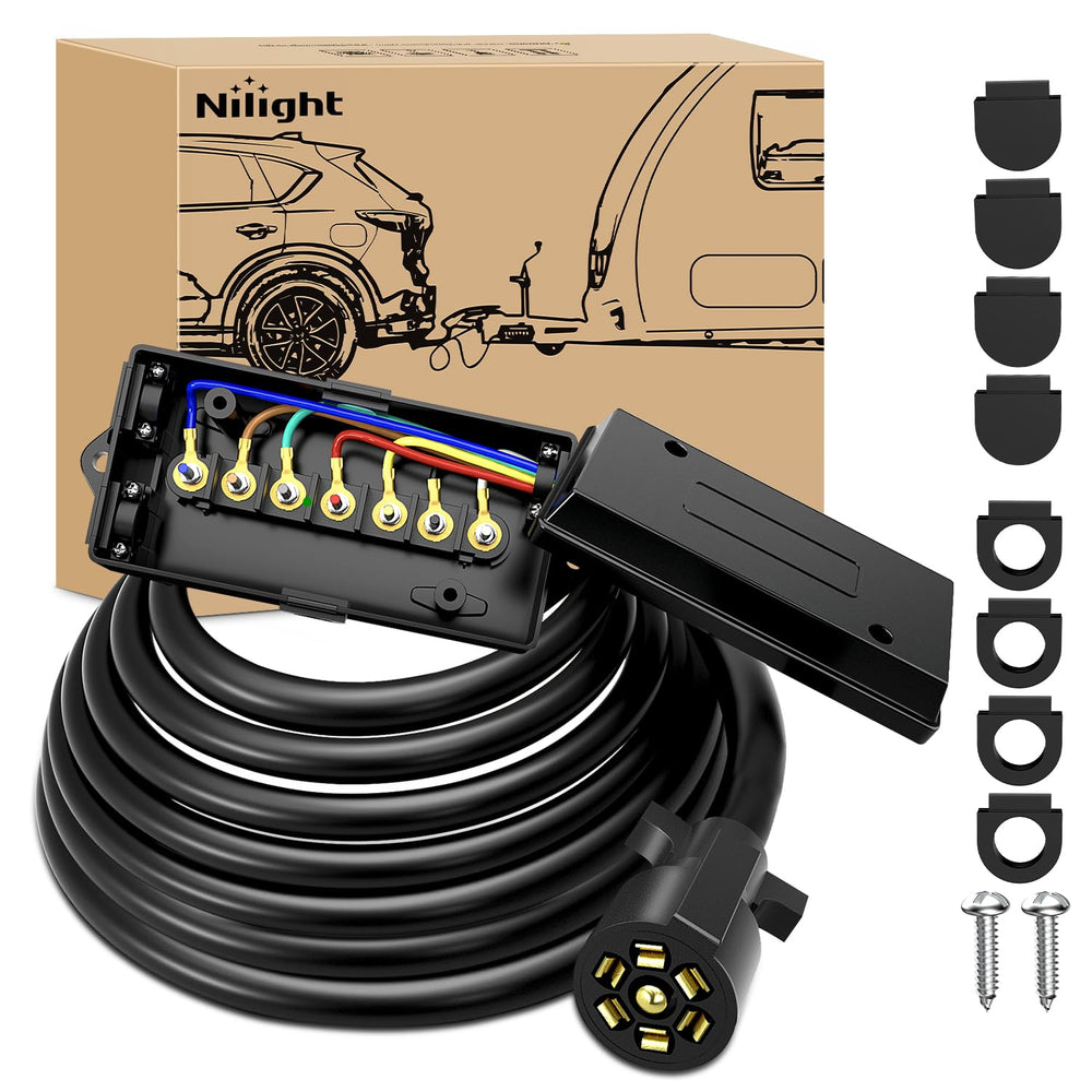 Nilight 7-Way inline trailer plug for quick, reliable wiring connections.