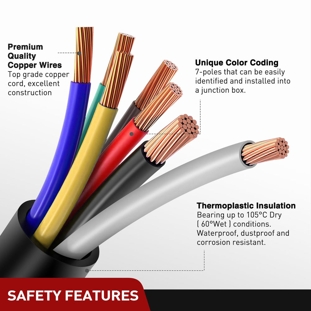 Nilight copper blade terminals ensure reliable power at the hitch.