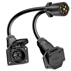 Nilight 7-way Y splitter female end powers two trailers from one truck plug.
