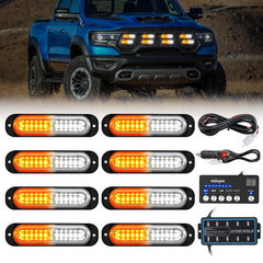 Nilight eight-head LED strobe lights, front view, high visibility for daytime and night driving