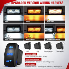 Nilight 8-pin rocker switch enables easy mode switching and memory.