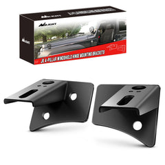 Nilight 90026B A-pillar bracket front view for Jeep JK ensures sturdy, secure fog light mounting.