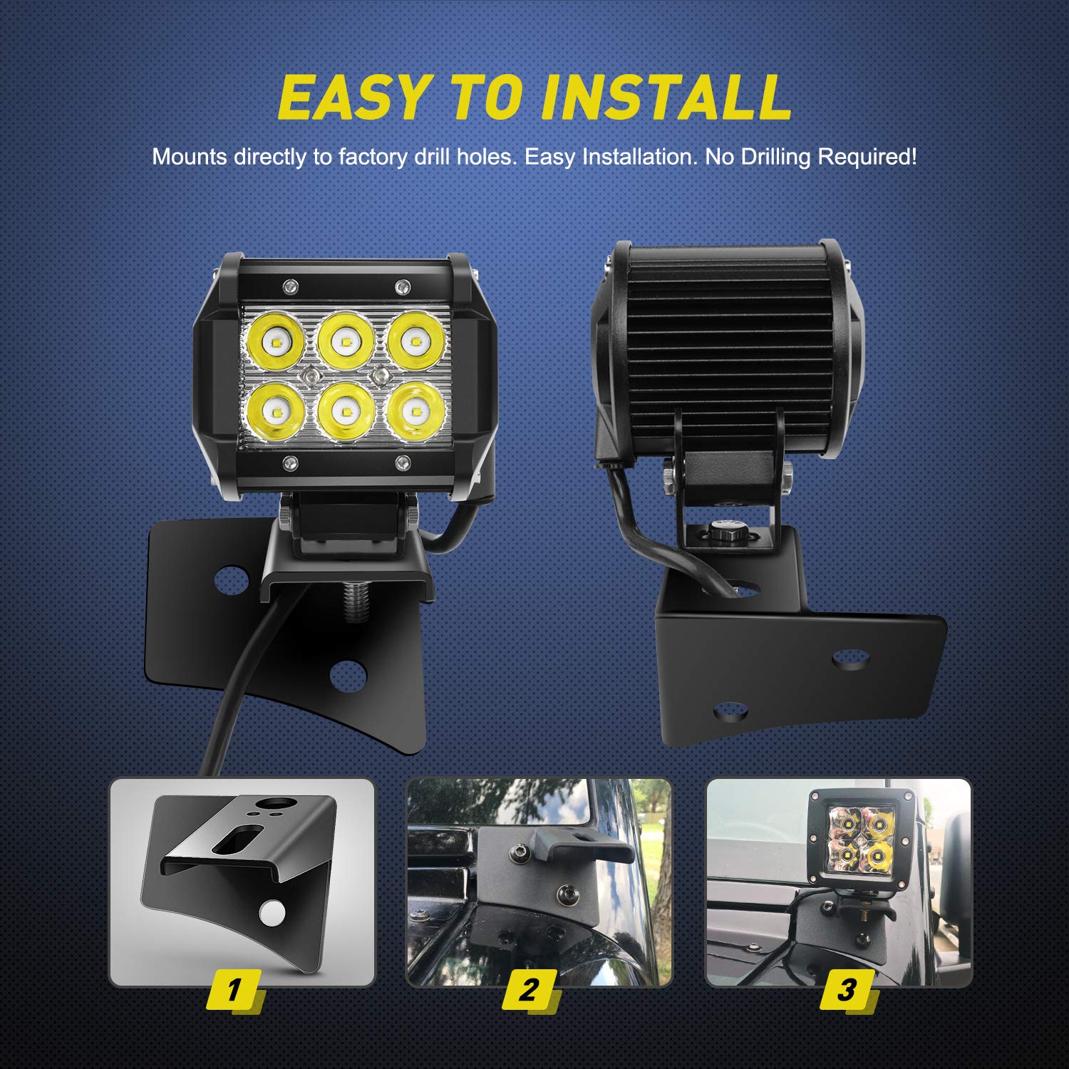 Nilight Wrangler JK compatibility showing precise contour fit for clean installation.