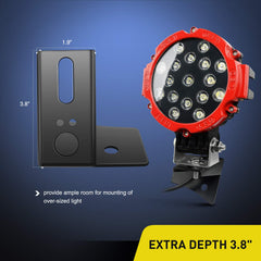 Nilight mounting plate offers ample room for oversized lights up to 7 inches.