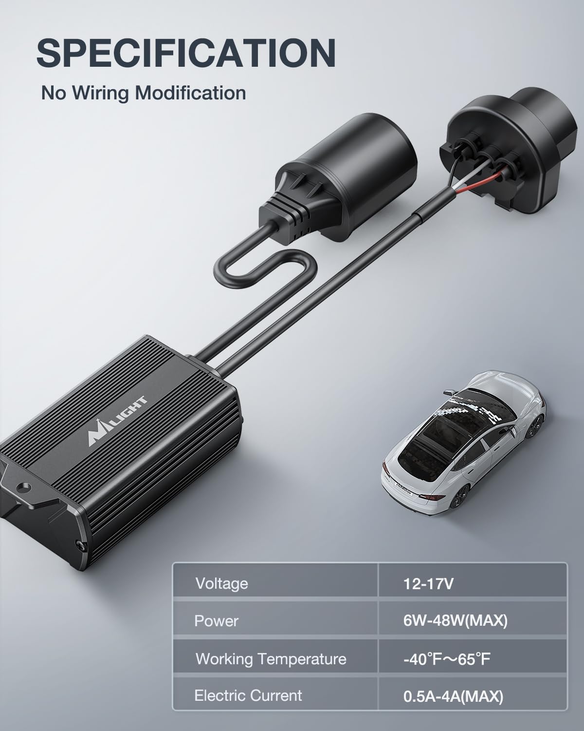 Nilight 9007/HB5 decoder compatible with LED headlights and fog lights upgrades.