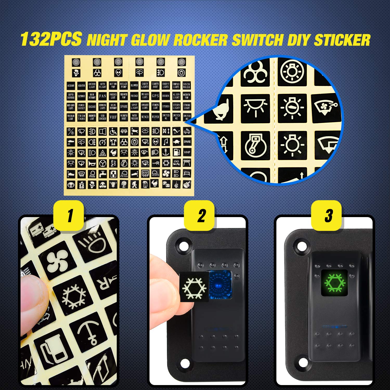 Nilight 90109D DIY stickers pack for quick circuit labeling