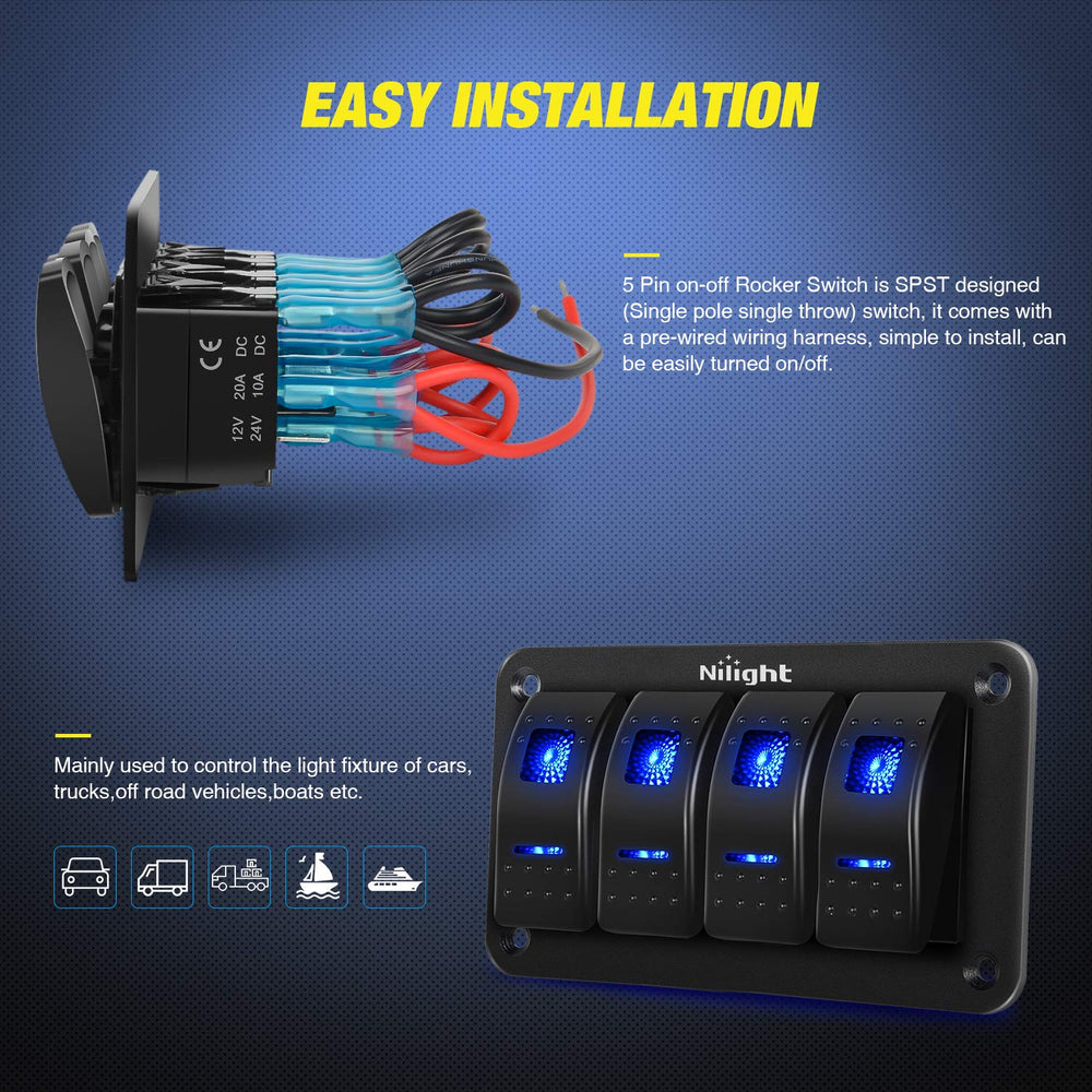 Nilight 90109D pre-wired harness ready for fast installation