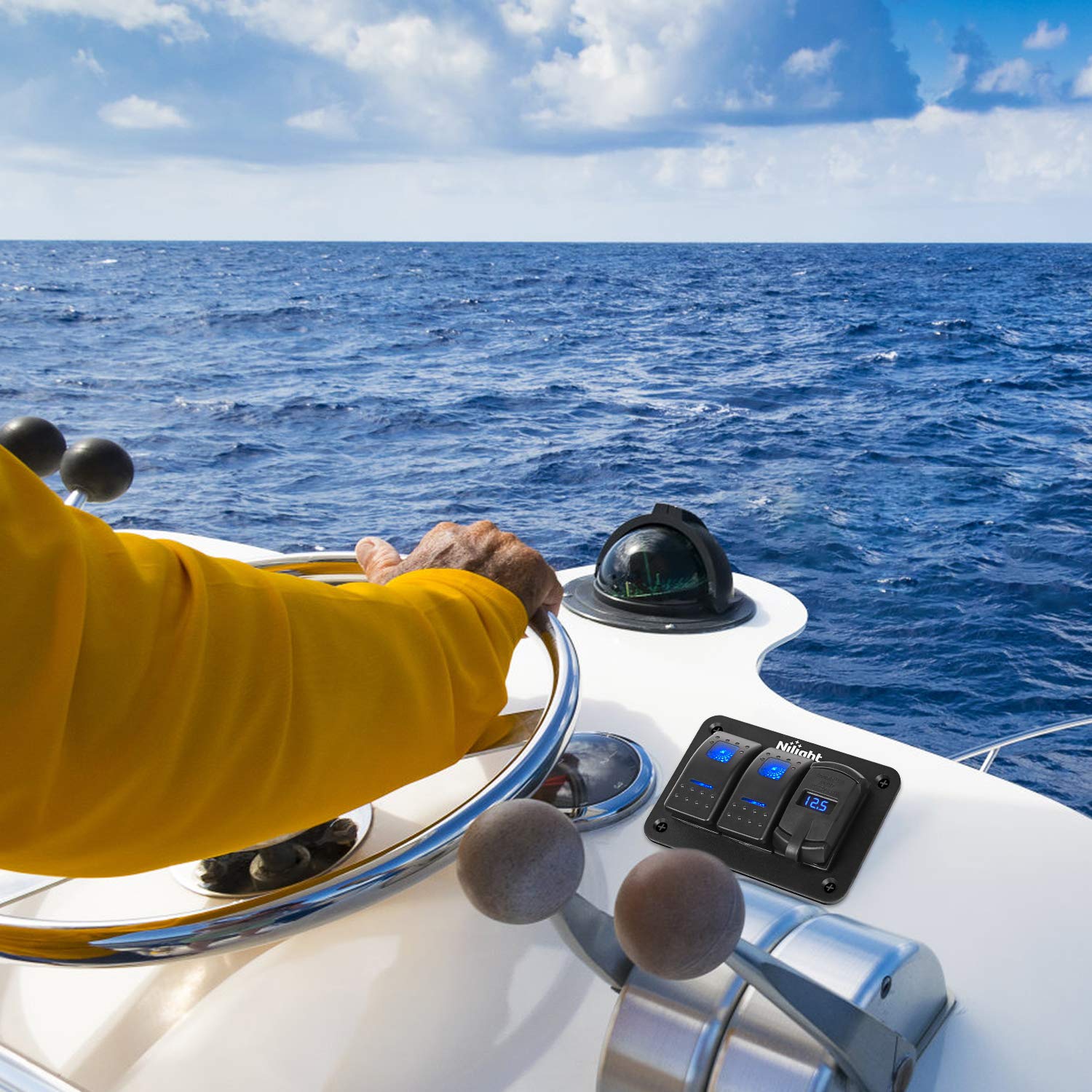 Nilight 90116C waterproof design endures moisture exposure while keeping electronics powered.