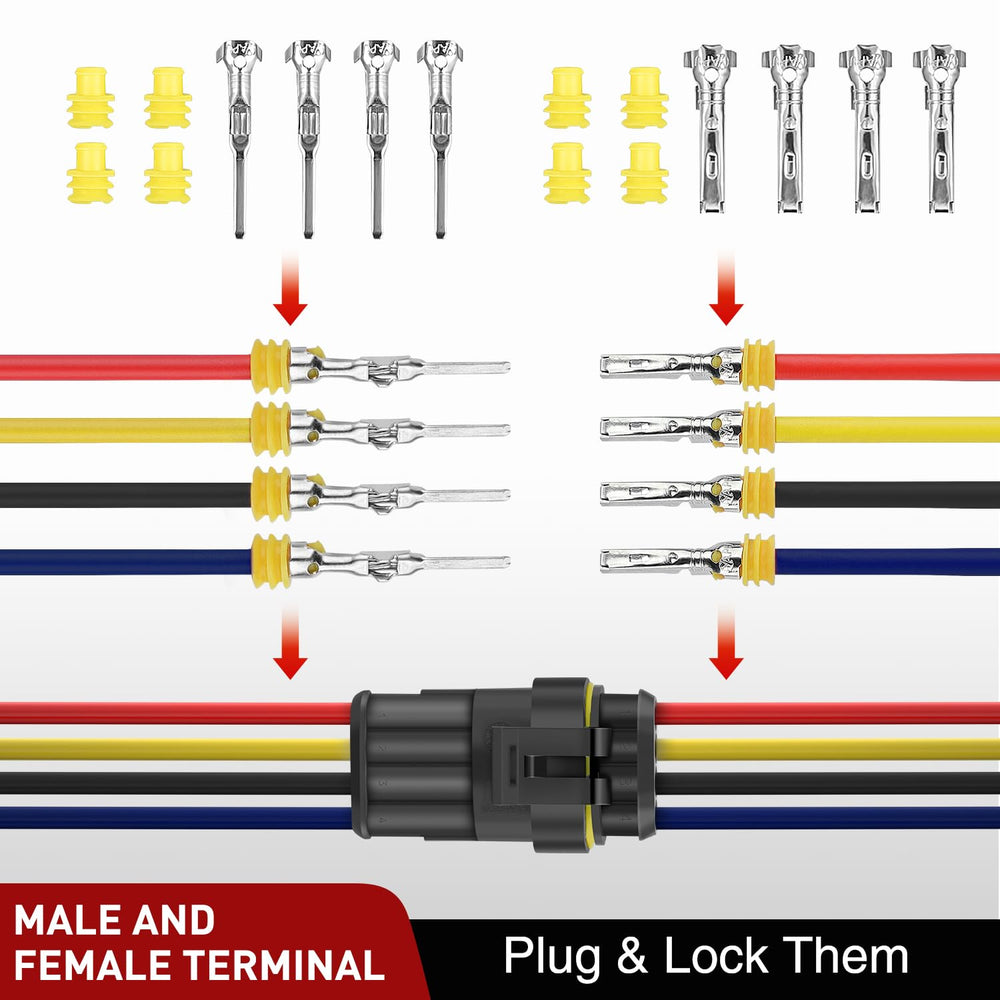 Nilight accessories pack with terminals and seals for tidy installations