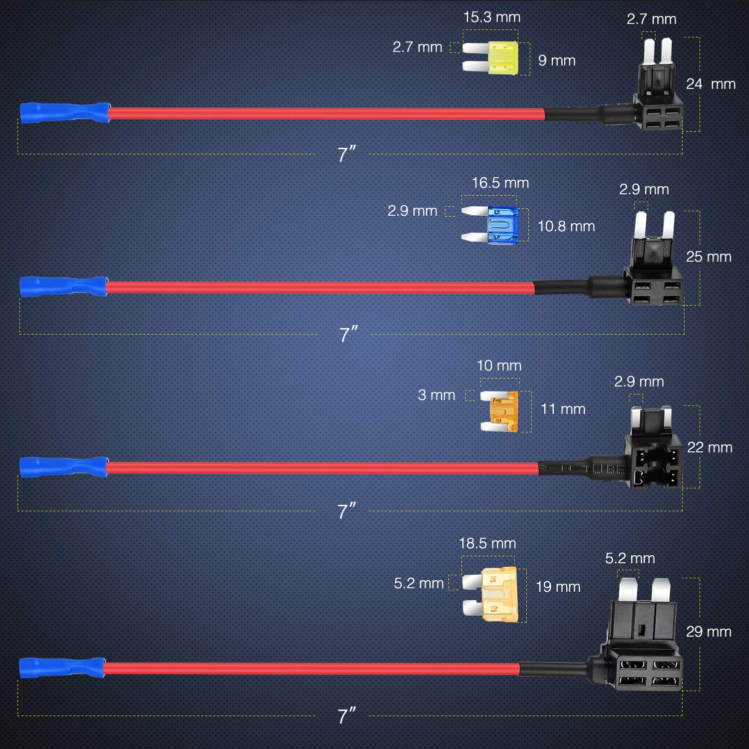 Nilight low profile fuse tap blends with OEM panels for clean wiring.