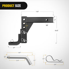 Nilight adjustable drop-rise range provides flexible setup for trailers.
