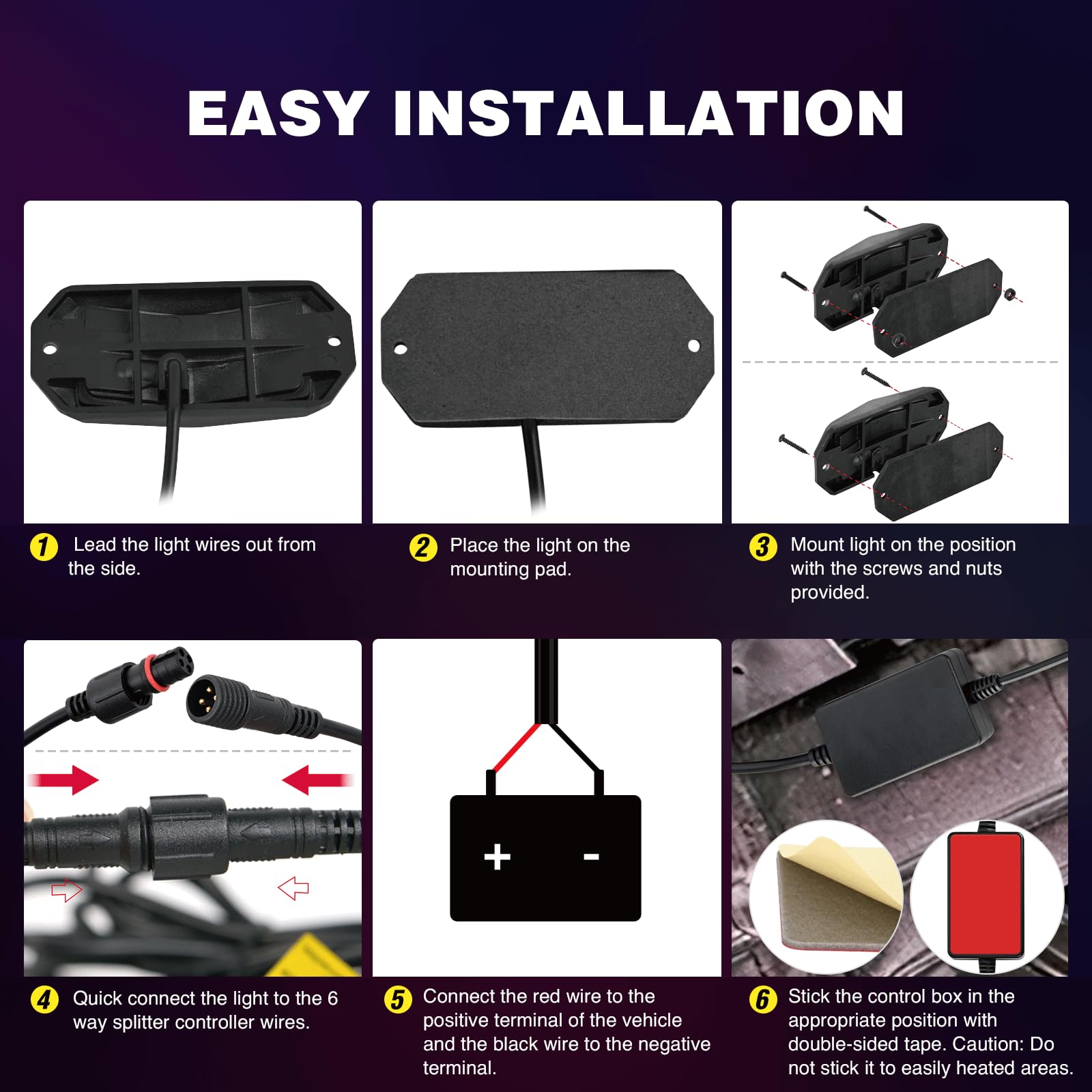 Nilight aluminum base design helps dissipate heat during operation.