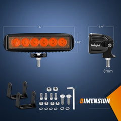 Nilight amber LED light bar side profile shows rugged build for off-road use.