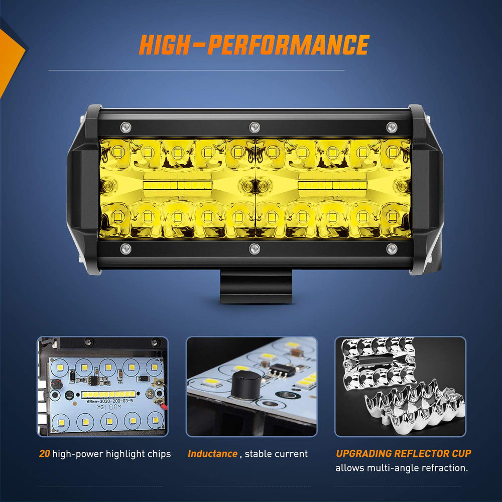 Nilight triple-rows amber light bar offers powerful illumination